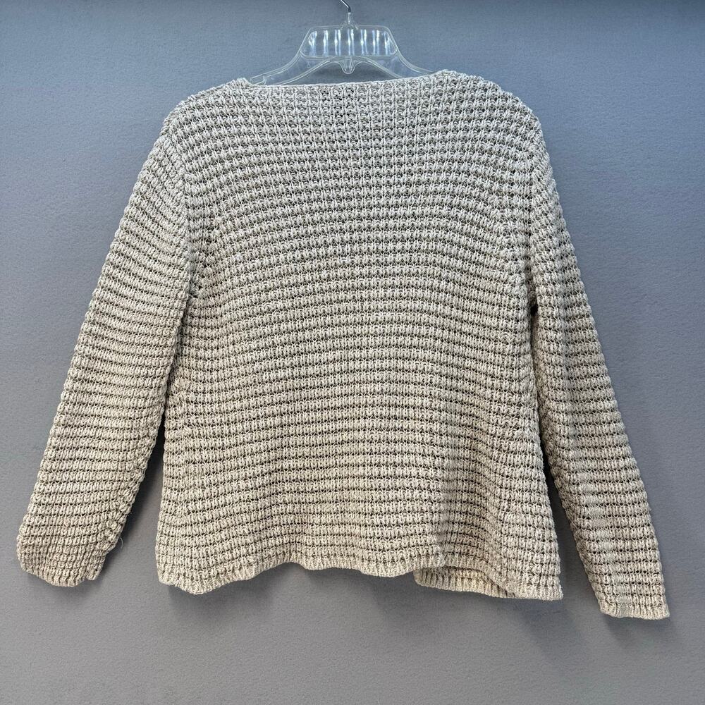 Sigrid Olsen Cardigan Women's L Beige 46% Silk Neutral Business Casual Sweater - Picture 6 of 10